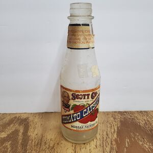 VTG 1930’s Scott Co. Tomato Catsup Bottle paper Label Morgan Packing Co Indiana